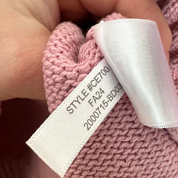 J. CREW Cotton Turtleneck Chunky Sweater Posy Pink Sz S $128 {NN47} - Picture 7 of 7